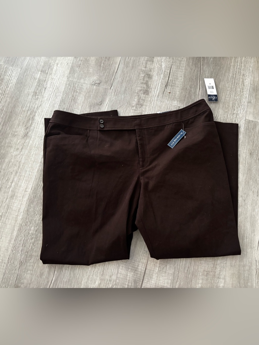 NWT Chaps Slimming Fit Brown Cotton Chico pants 
Size 24W